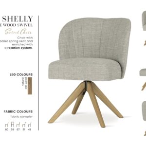 SHELLY SUPREME WOOD étkezőszék | táskarugós forgó étkezőszék, választható szövet / natúr tölgy lábbal